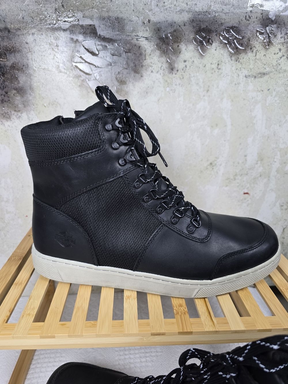 Harley-Davidson Black High Top Moto Boots Side Zip Men’s 11.5 - Picture 10 of 11
